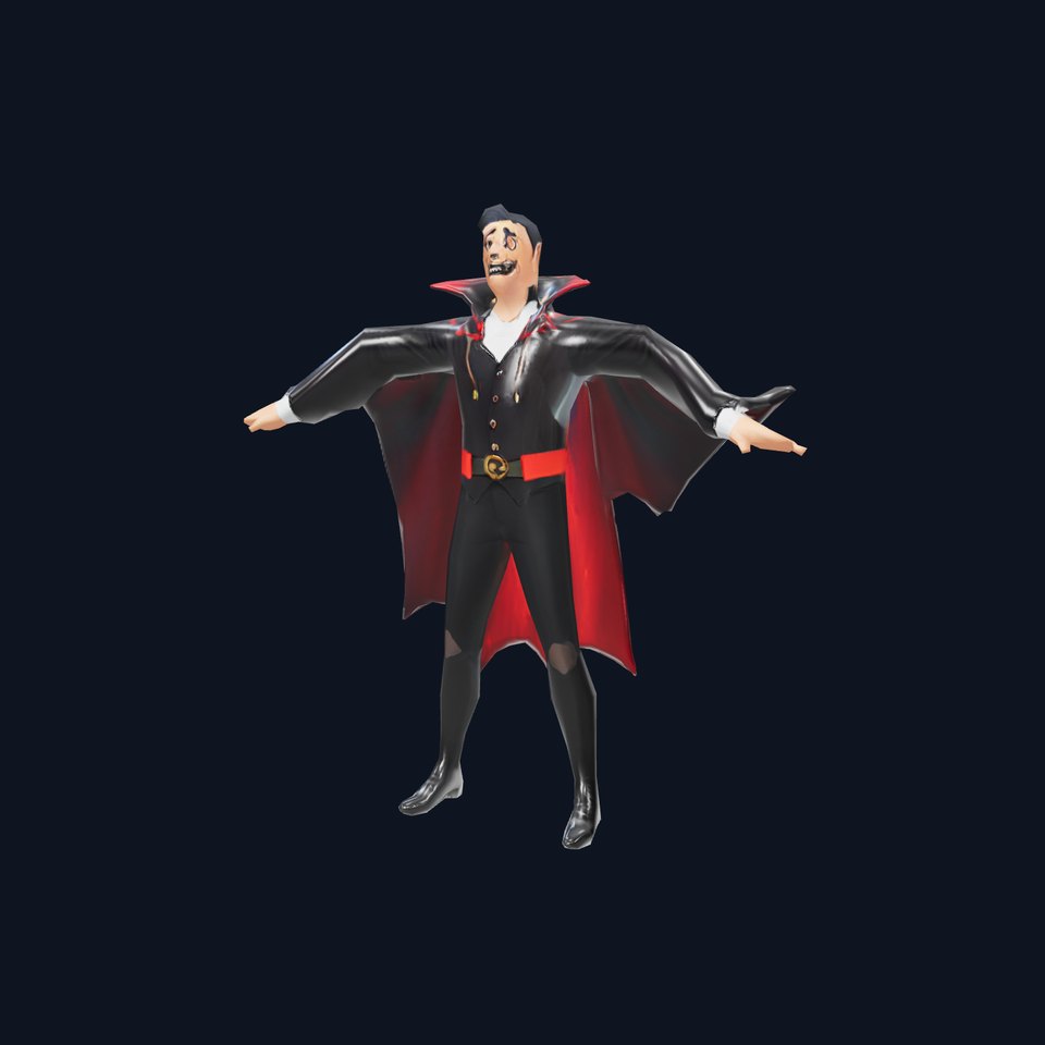 Vampire Character Model Pack with Iconic Cape Design